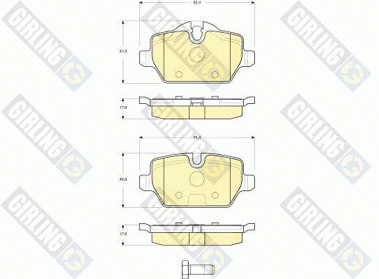 Kit de plaquettes de frein, frein à disque GIRLING 6116121
