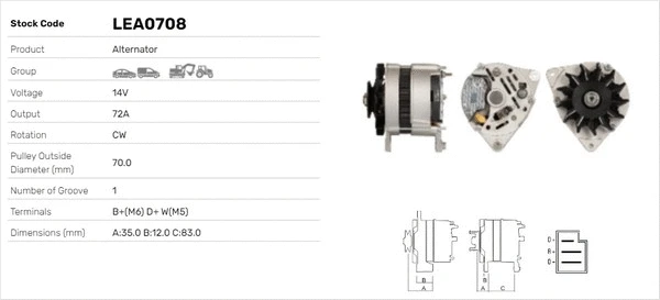 Alternateur LUSA LEA0708