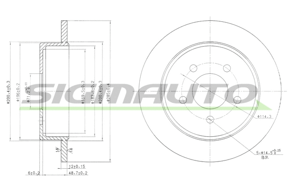 Disque de frein SIGMAUTO DBB378S