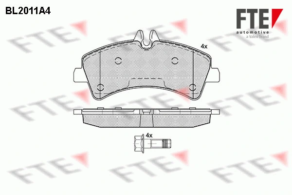 Kit de plaquettes de frein, frein à disque FTE 9010598