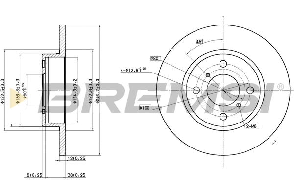 Disque de frein BREMSI CD7148S