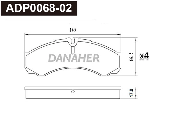 Kit de plaquettes de frein, frein à disque DANAHER ADP0068-02