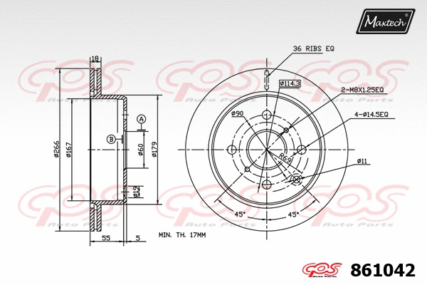 Disque de frein MAXTECH 861042