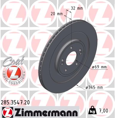 Disque de frein ZIMMERMANN 285.3547.20