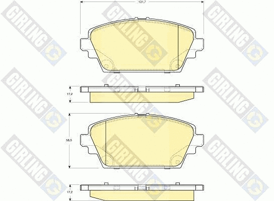 Kit de plaquettes de frein, frein à disque GIRLING 6132271