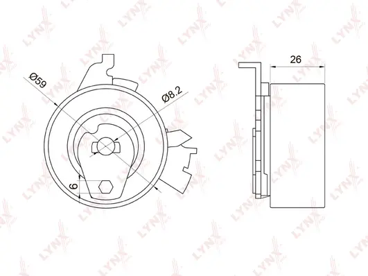 Poulie de tension, courroie crantée LYNXAUTO PB-1051
