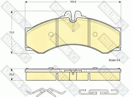 Kit de plaquettes de frein, frein à disque GIRLING 6112889