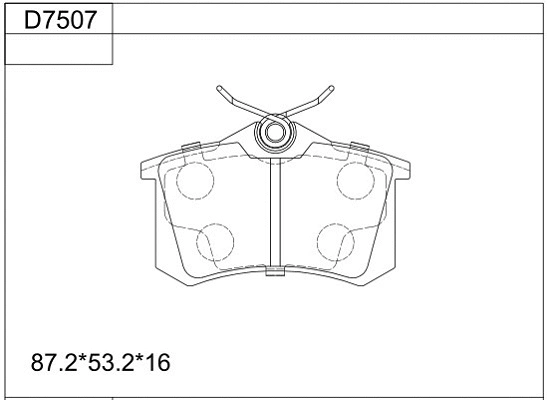 Kit de plaquettes de frein, frein à disque ASIMCO KD7507