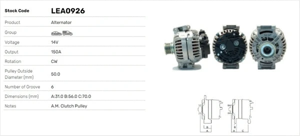 Alternateur LUSA LEA0926