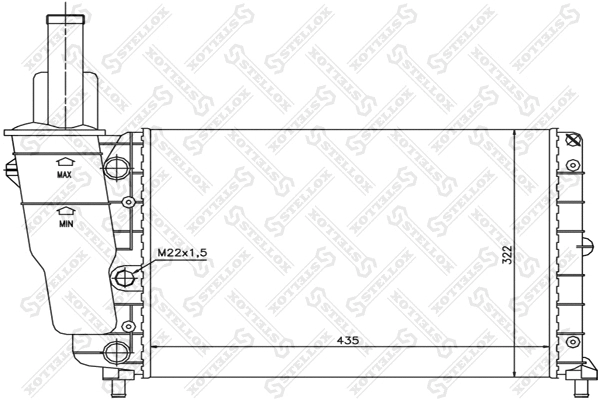 Radiateur, refroidissement du moteur STELLOX 10-25255-SX