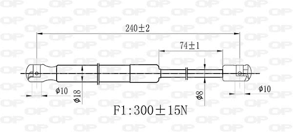 Vérin, capot-moteur OPEN PARTS GSR6434.00