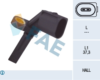 Capteur, vitesse de roue FAE 78061
