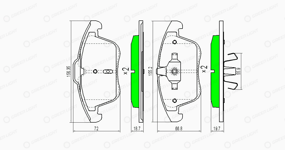 Kit de plaquettes de frein, frein à disque Automotive Adriado GLBP0067