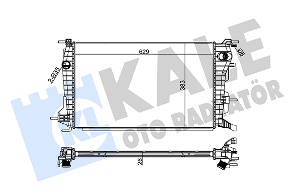 Radiateur, refroidissement du moteur KALE OTO RADYATÖR 220700