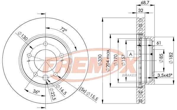 Disque de frein FREMAX BD-3326