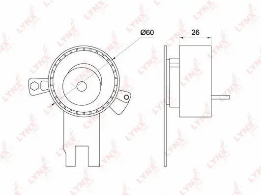 Poulie de tension, courroie crantée LYNXAUTO PB-1244