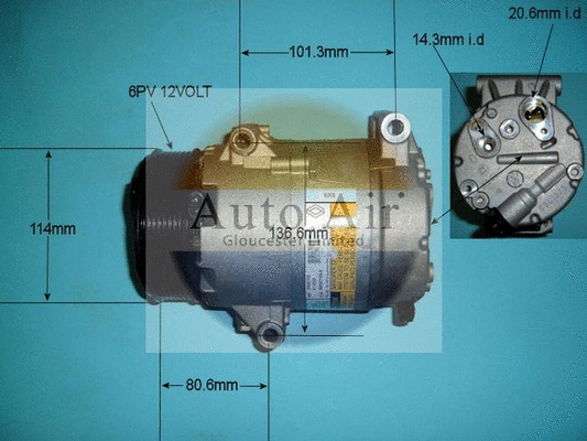 Compresseur, climatisation AUTO AIR GLOUCESTER 14-9720