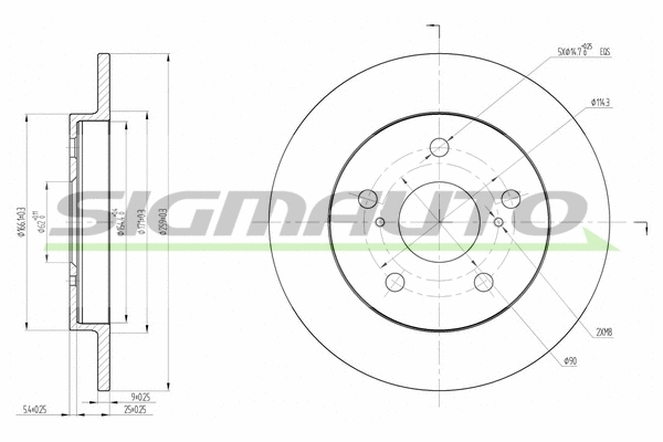 Disque de frein SIGMAUTO DBB788S