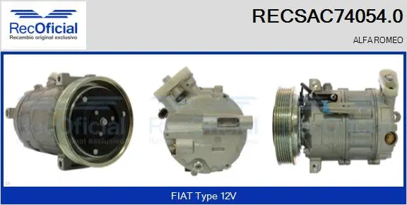 Compresseur, climatisation RECOFICIAL RECSAC74054.0