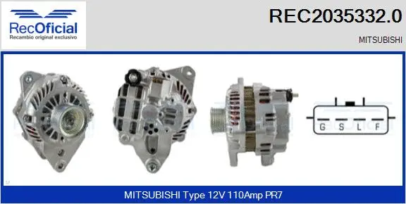 Alternateur RECOFICIAL REC2035332.0