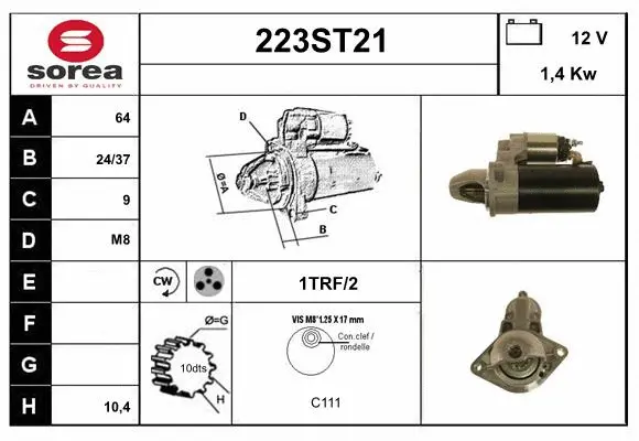 Démarreur STARTCAR 223ST21