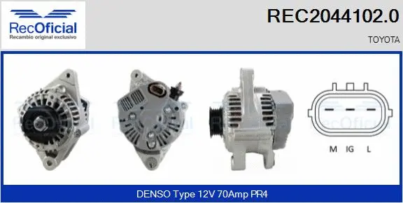 Alternateur RECOFICIAL REC2044102.0
