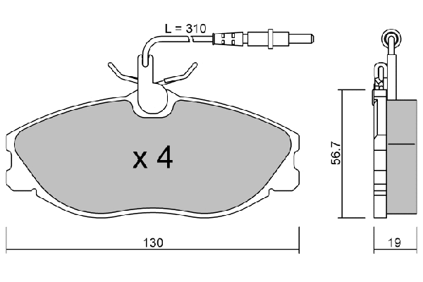 Kit de plaquettes de frein, frein à disque AISIN BPPE-1018