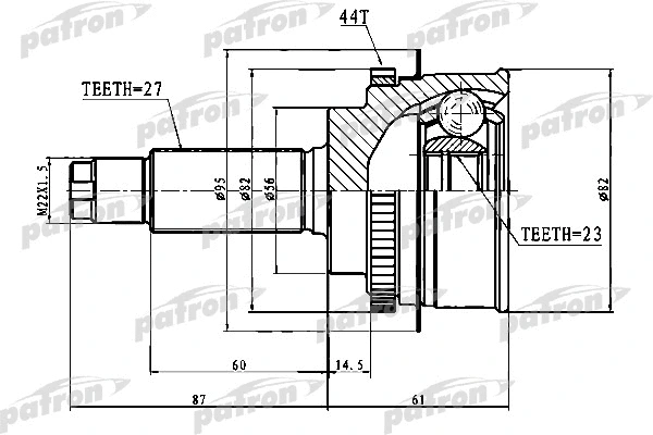 Jeu de joints, arbre de transmission PATRON PCV1640