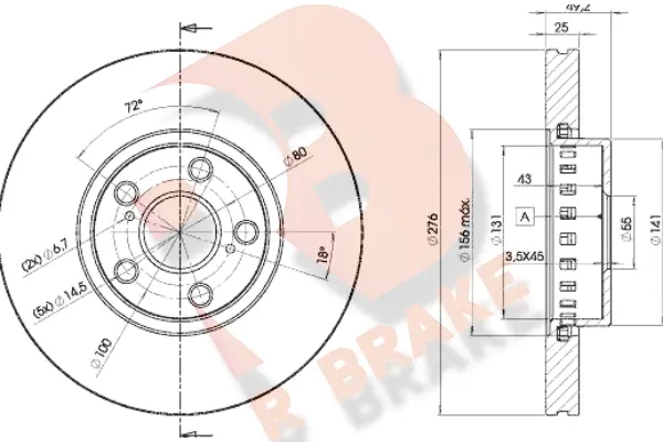 Disque de frein R BRAKE 78RBD25060