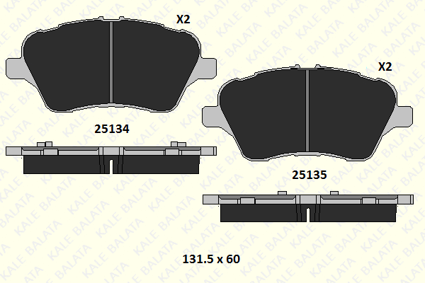 Kit de plaquettes de frein, frein à disque KALE 25134 167 15