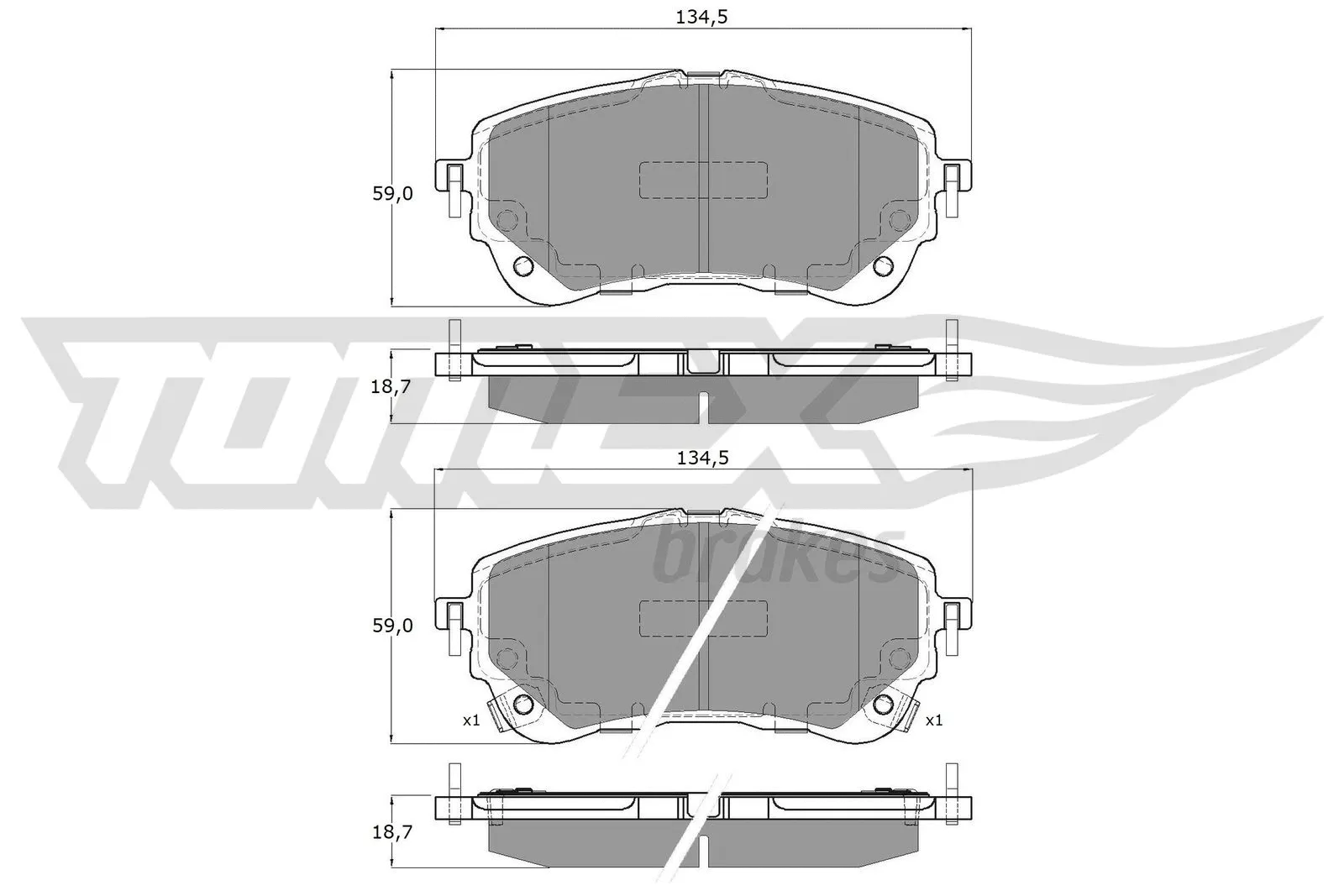 Kit de plaquettes de frein, frein à disque TOMEX Brakes TX 19-82