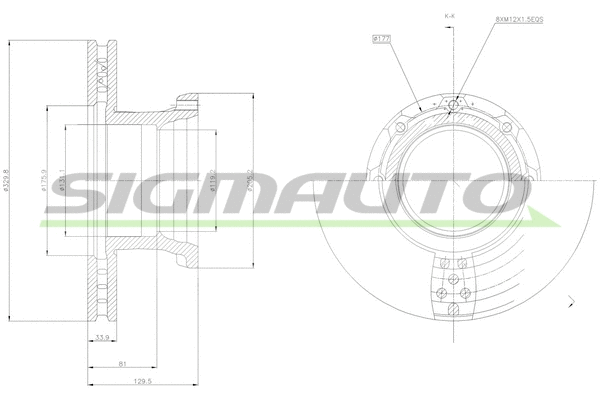 Disque de frein SIGMAUTO DB0216V