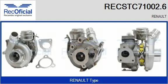 Turbocompresseur, suralimentation RECOFICIAL RECSTC71002.6