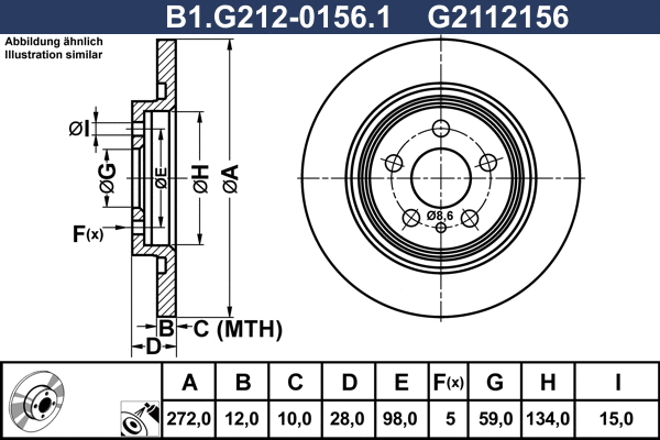 Disque de frein GALFER B1.G212-0156.1