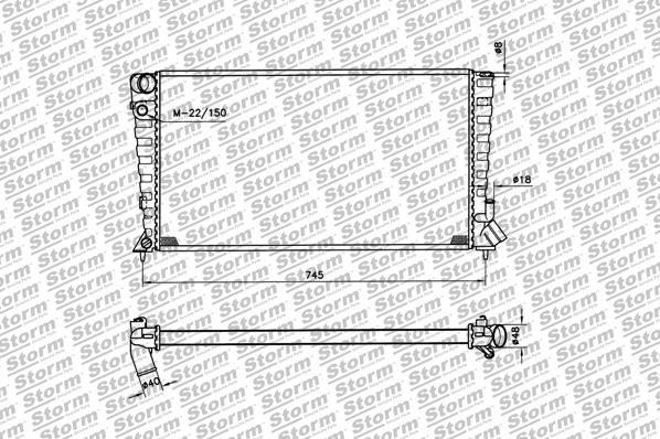 Radiateur, refroidissement du moteur STORM QUALITY PARTS 26501