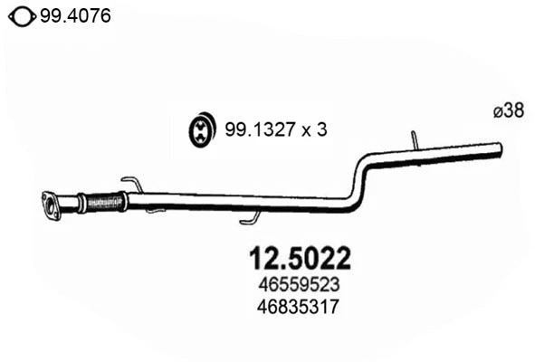 Tuyau d'échappement ASSO 12.5022