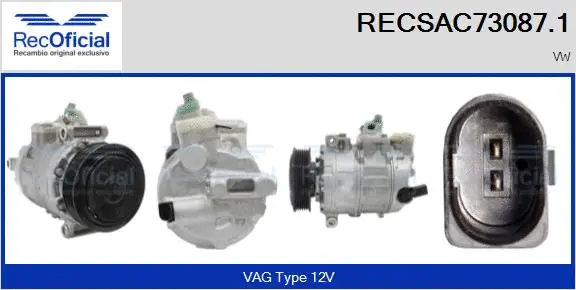Compresseur, climatisation RECOFICIAL RECSAC73087.1