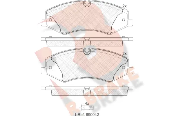 Kit de plaquettes de frein, frein à disque R BRAKE RB1957