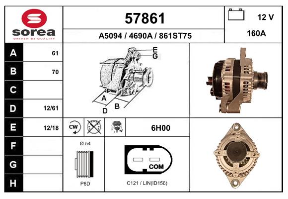 Alternateur EAI 57861