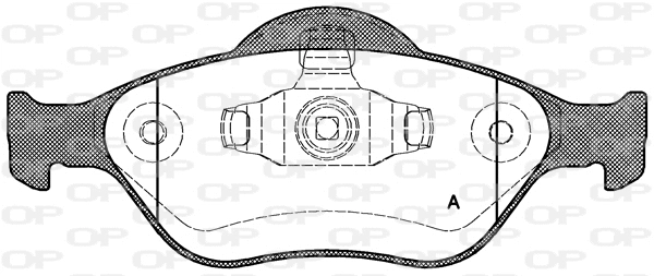 Kit de plaquettes de frein, frein à disque OPEN PARTS BPA0766.00