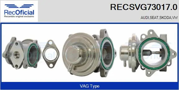 Vanne EGR RECOFICIAL RECSVG73017.0