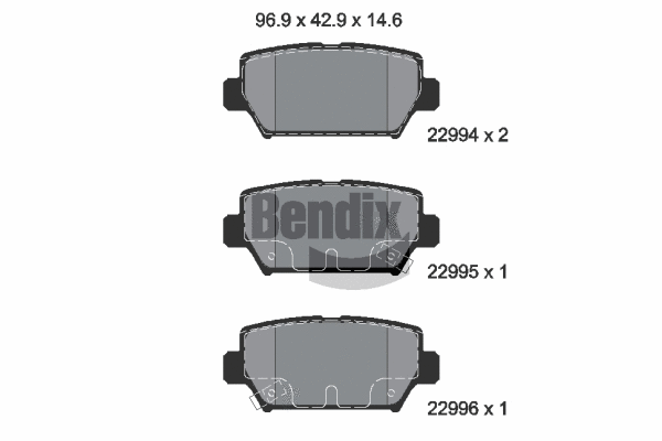 Kit de plaquettes de frein, frein à disque BENDIX Braking BPD2474