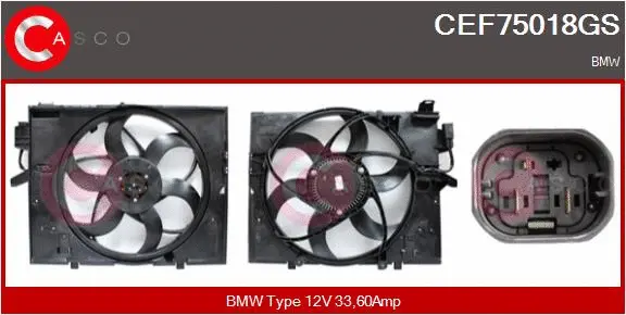 Moteur électrique, ventilateur pour radiateurs CASCO CEF75018GS