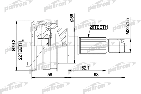 Jeu de joints, arbre de transmission PATRON PCV1138