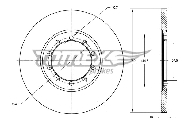Disque de frein TOMEX Brakes TX 72-21