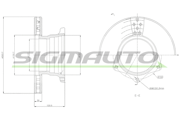 Disque de frein SIGMAUTO DB0164V