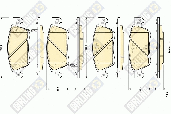 Kit de plaquettes de frein, frein à disque GIRLING 6135034