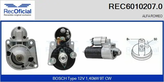 Démarreur RECOFICIAL REC6010207.0