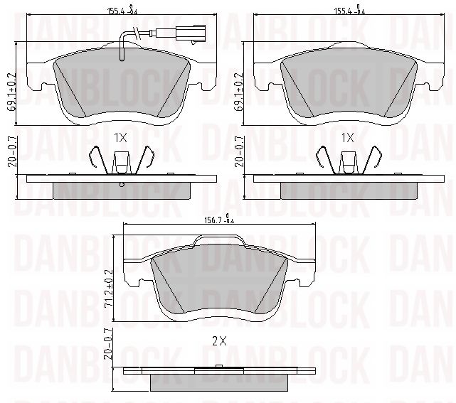 Kit de plaquettes de frein, frein à disque DANBLOCK DB 510751