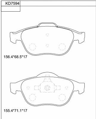 Kit de plaquettes de frein, frein à disque ASIMCO KD7594